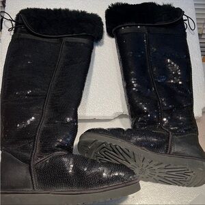 Rare knee high thigh high authentic UGG sequin boots. Womens 10